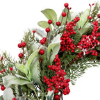 Skrantun 20 Inch Artificial Christmas Wreath with Lambs Ear Leaves, Artificial