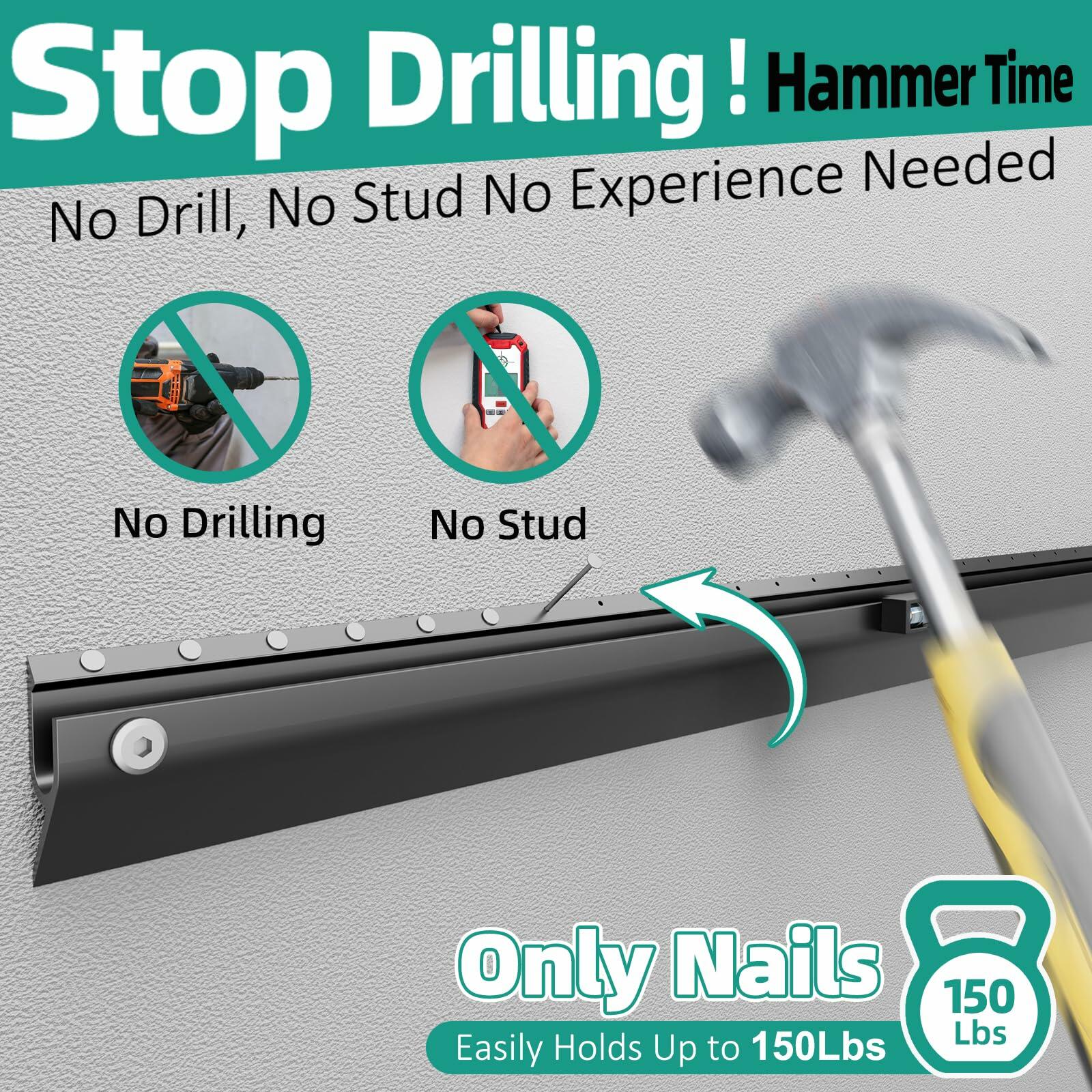 No Stud TV Wall Mount Bracket for 32-75 inch TVs, Sturdy No Drill Drywall TV