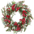 Skrantun 20 Inch Artificial Christmas Wreath with Lambs Ear Leaves, Artificial