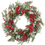 Skrantun 20 Inch Artificial Christmas Wreath with Lambs Ear Leaves, Artificial