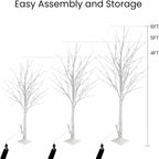 Lamerge Lighted Tree Set of 3,Christmas Tree 4Ft,5Ft and 6Ft with LED Lights,