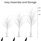 Lamerge Lighted Tree Set of 3,Christmas Tree 4Ft,5Ft and 6Ft with LED Lights,