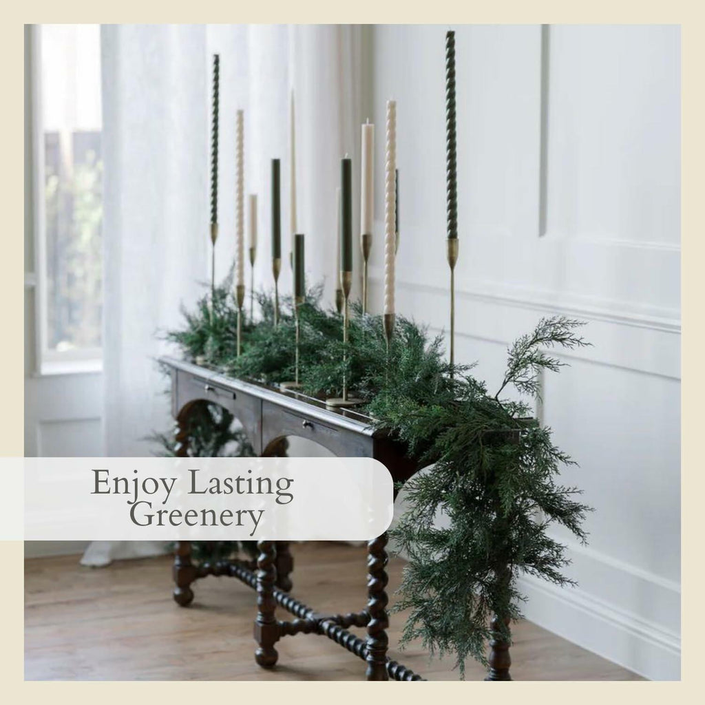 CG Hunter Holiday Collection Cedar Garland, Premium Artificial Indoor & Outdoor