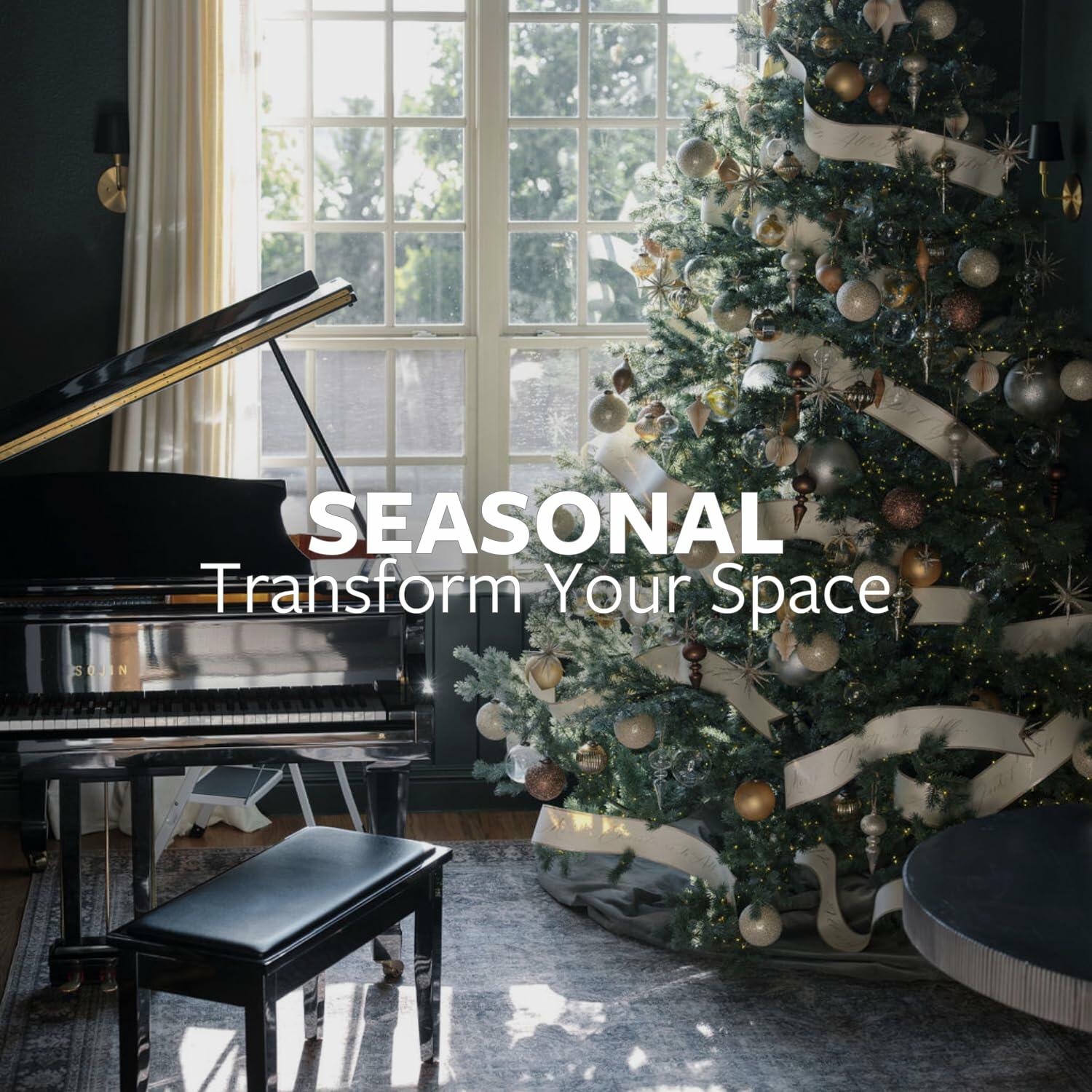 CG Hunter Holiday Collection Cedar Garland, Premium Artificial Indoor & Outdoor