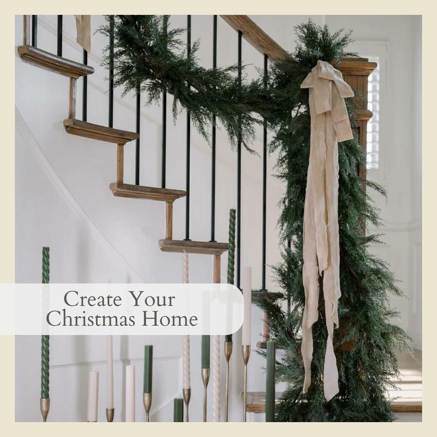 CG Hunter Holiday Collection Cedar Garland, Premium Artificial Indoor & Outdoor