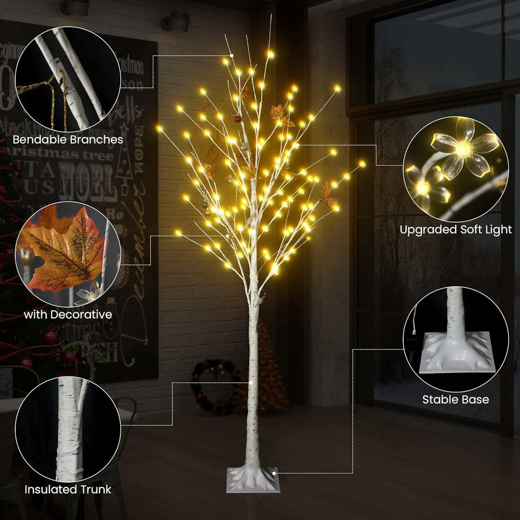 Lamerge Lighted Tree Set of 3,Christmas Tree 4Ft,5Ft and 6Ft with LED Lights,