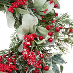 Skrantun 20 Inch Artificial Christmas Wreath with Lambs Ear Leaves, Artificial