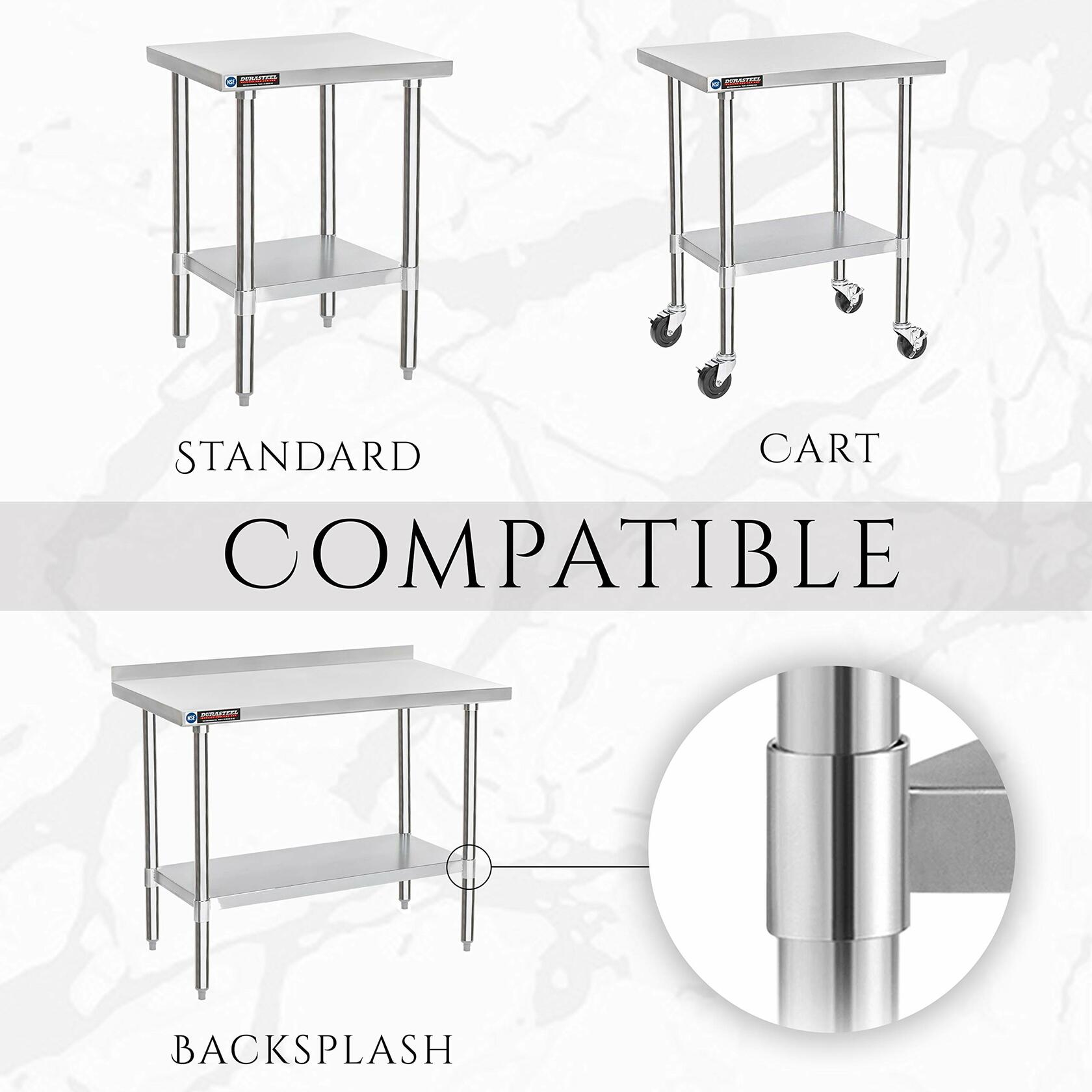 DuraSteel Galvanized Under Shelf for Work Tables 30" x 36"  Extra Adjustable