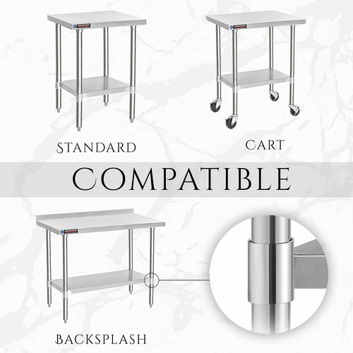 DuraSteel Galvanized Under Shelf for Work Tables 30" x 36"  Extra Adjustable