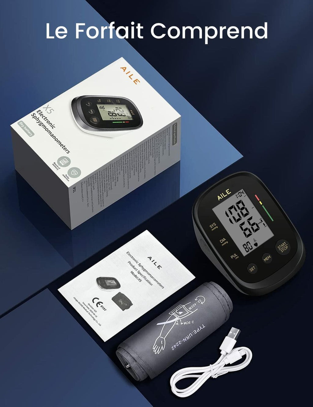 Blood Pressure Monitor,AILE Blood Pressure Machine Upper Arm Large