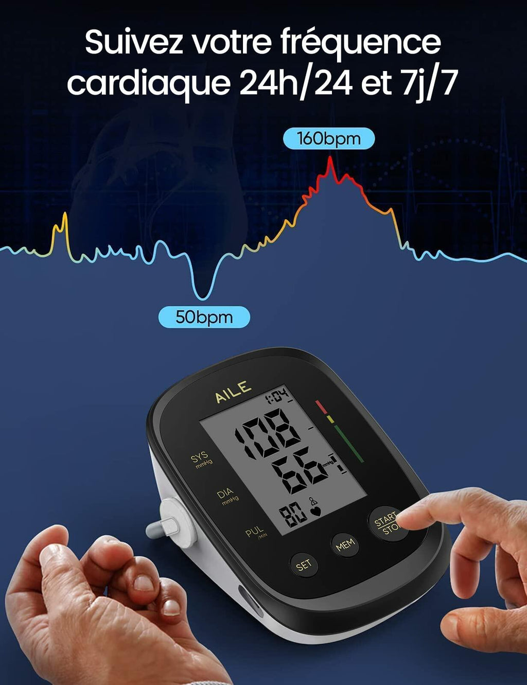 Blood Pressure Monitor,AILE Blood Pressure Machine Upper Arm Large