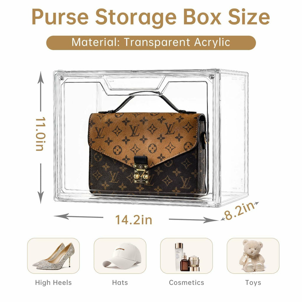Purse Organizer for Closet,Clear Acrylic Display Case for Handbag Organizer,
