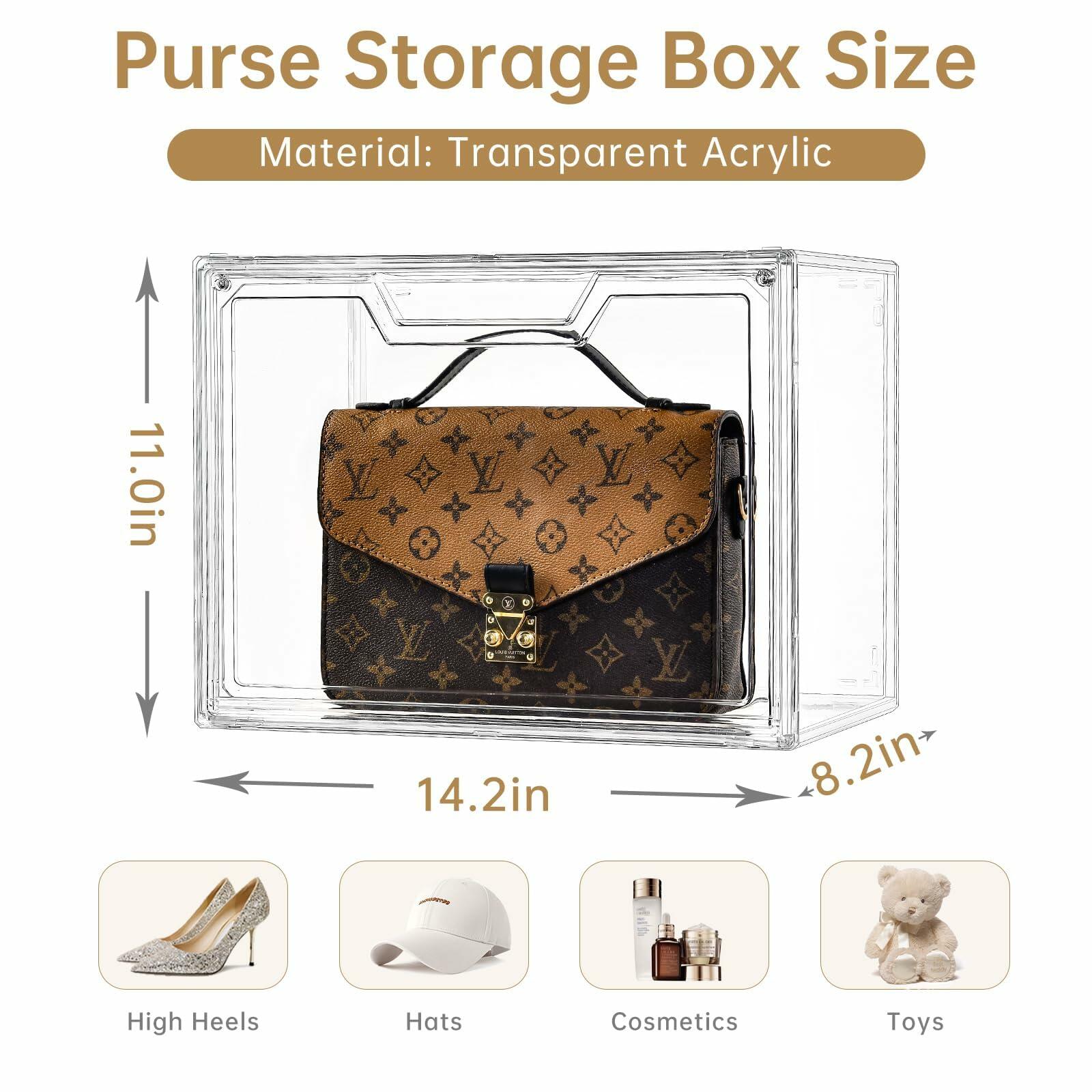 Purse Organizer for Closet,Clear Acrylic Display Case for Handbag Organizer,