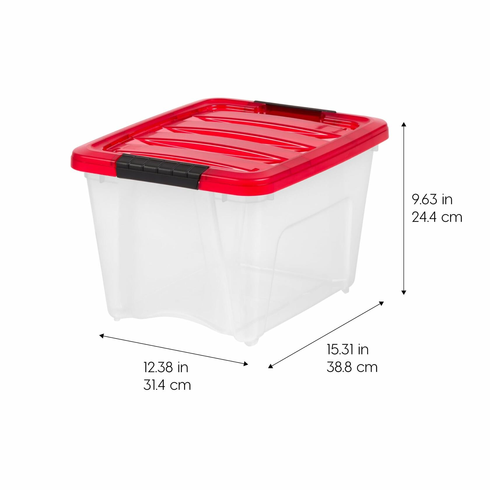 4 Pack IRIS USA 19 Qt. Stackable Plastic Storage Bins with Lids, - BPA-Free,