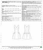 Butterick M7502-E50 Miss Petite Drop-Waist, V-Neck Dress, 14-16-18-20-22