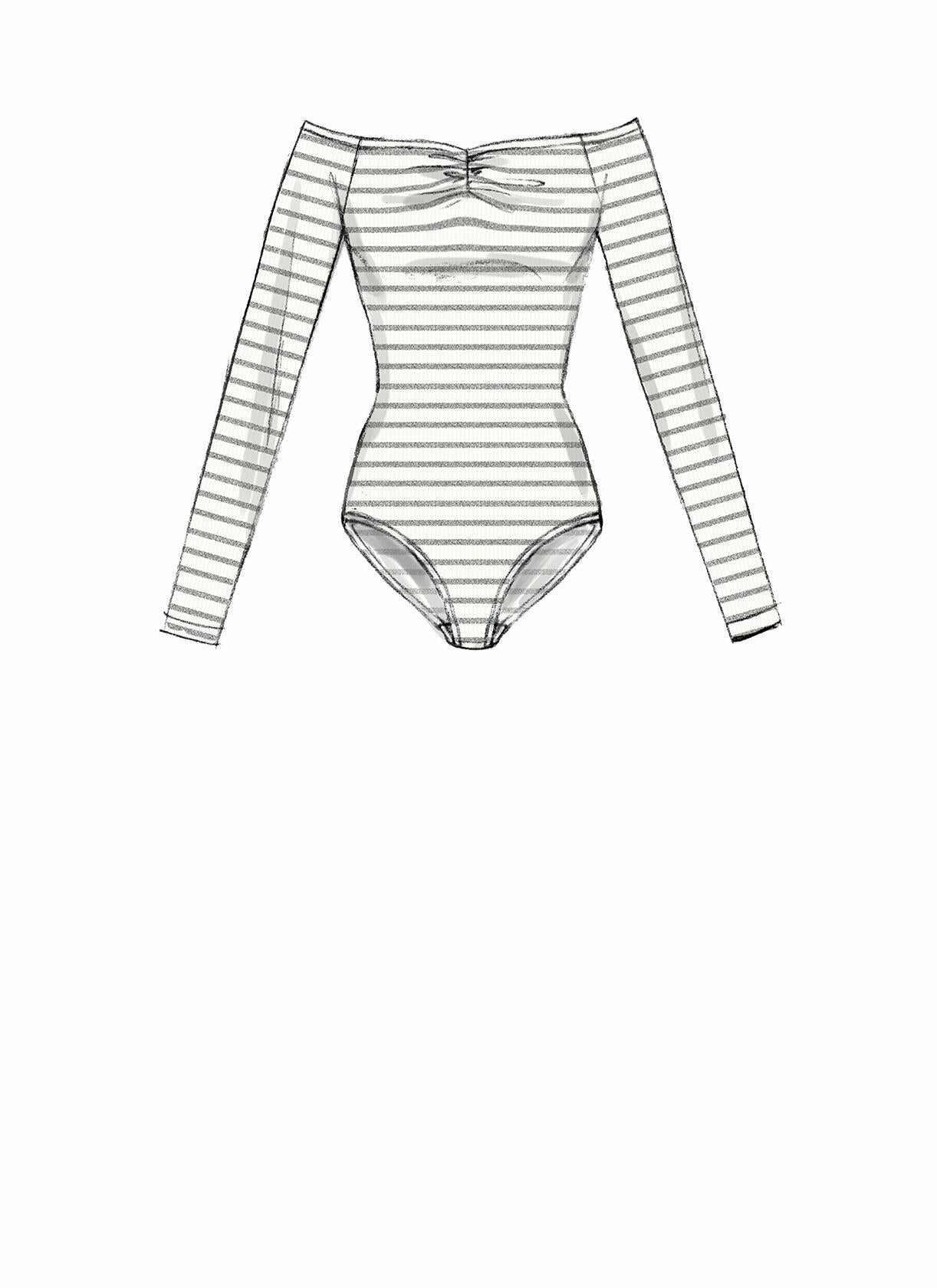 McCall Patterns Misses' Off-The-Shoulder Side Tie Bodysuits and Wrap Skirts