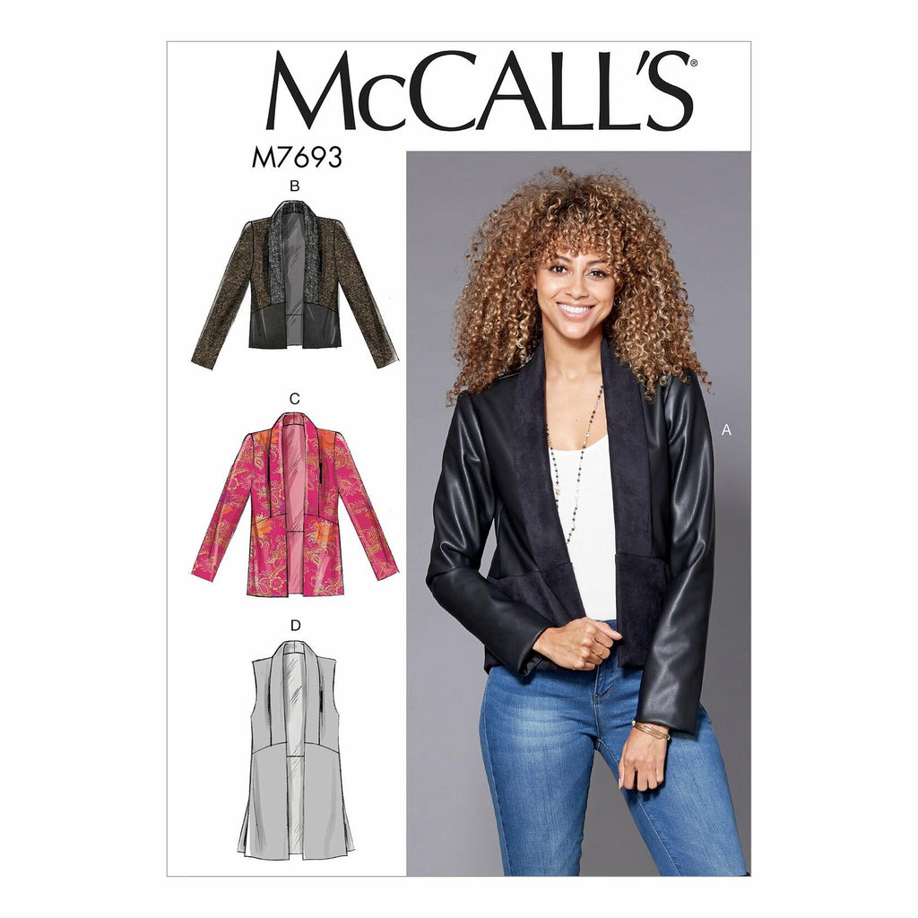 McCall's Patterns Misses' Shawl Collar Vest and Jackets Sewing Pattern, One Size