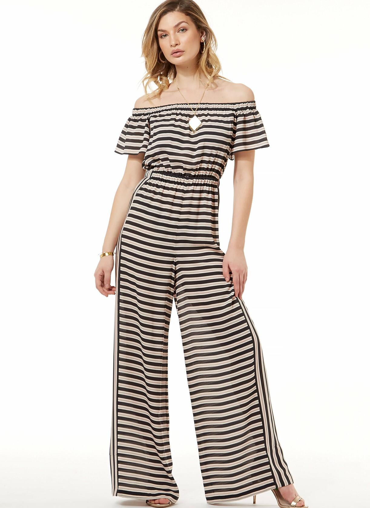 McCall's Misses' Pull-On Off-The-Shoulder Rompers, L-x-Large-Xx-Large