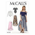 McCall Patterns Misses' Off-The-Shoulder Side Tie Bodysuits and Wrap Skirts