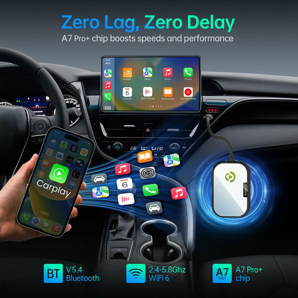 Wireless CarPlay Adapter for Apple iPhone, Converts Factory Wired CarPlay to