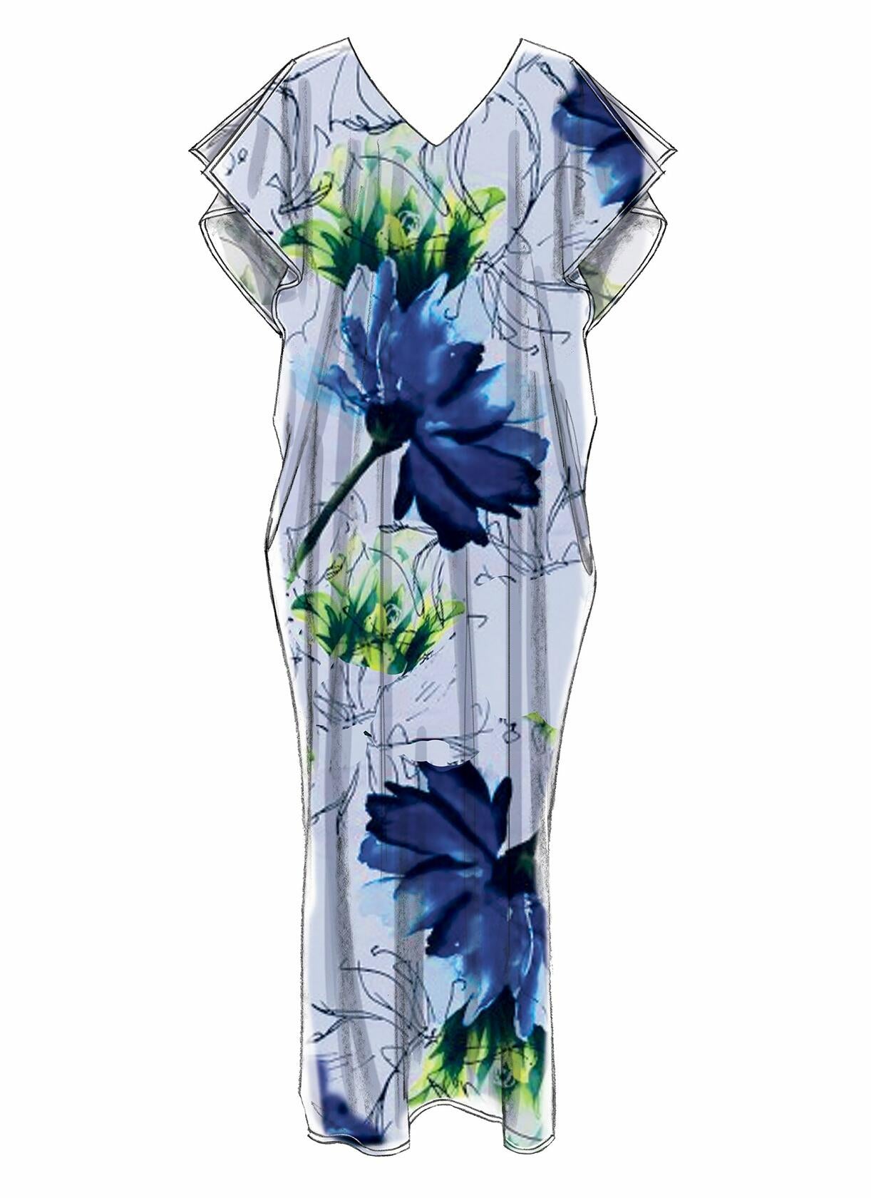 McCall Patterns Misses Loose-Fitting V-Neck Pullover Tunic and Dresses
