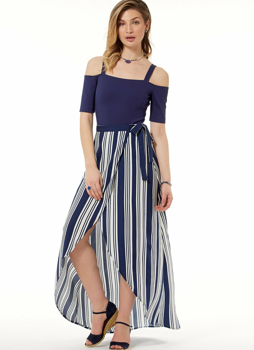 McCall Patterns Misses' Off-The-Shoulder Side Tie Bodysuits and Wrap Skirts