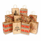 24 Pcs Christmas Gift Bags,Christmas Bags for Gifts,Holiday Xmas Gift Bags,Kraft