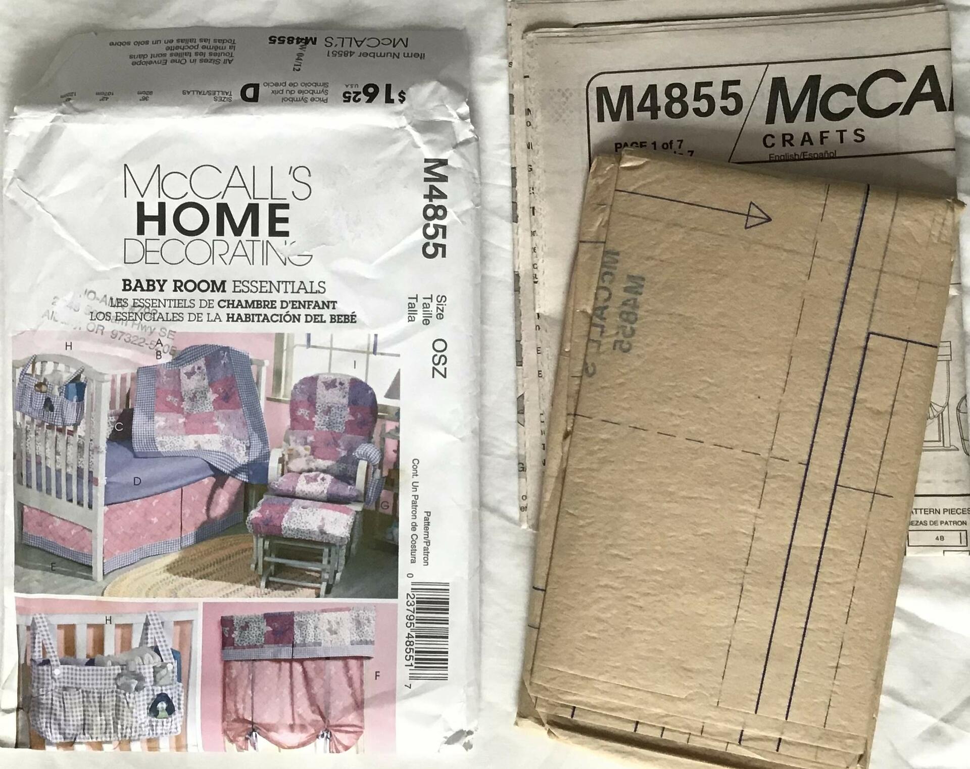 McCall's Patterns M4855 Baby Room Essentials, One Size Only