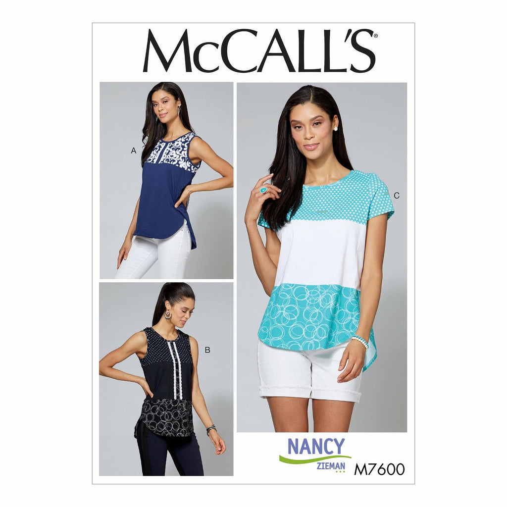 McCall's Misses'/Women's Pullover Tops, 8-10-12-14-16