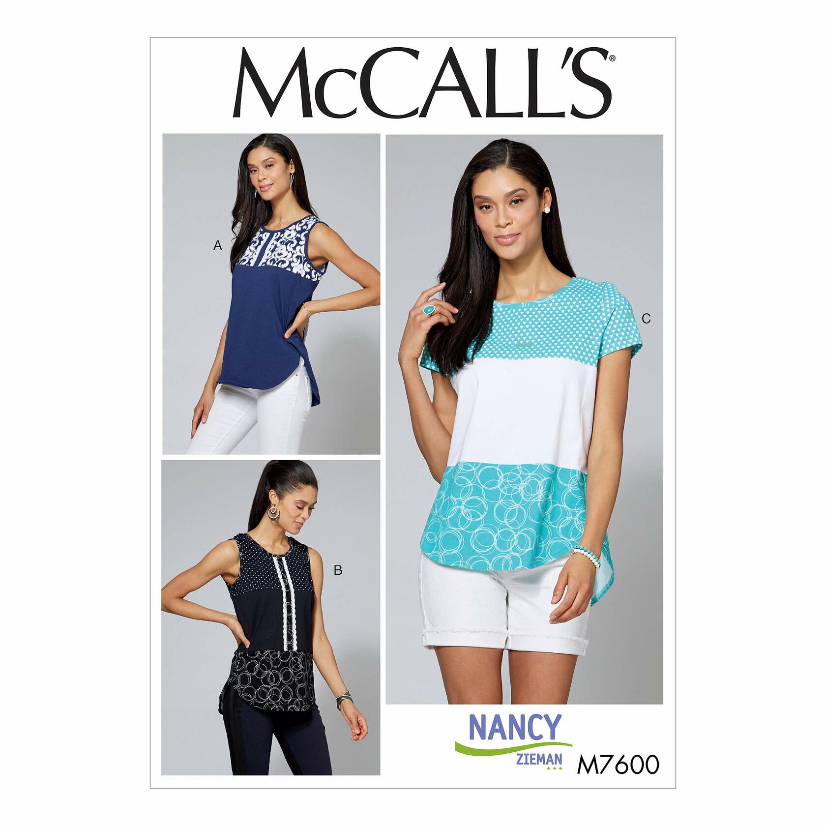 McCall's Misses'/Women's Pullover Tops, 8-10-12-14-16