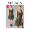 Butterick M7502-E50 Miss Petite Drop-Waist, V-Neck Dress, 14-16-18-20-22