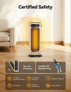 KQPZ Space Heater, 1500W PTC Ceramic Electric Heaters for Indoor Use with