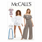 McCall's Misses' Pull-On Off-The-Shoulder Rompers, L-x-Large-Xx-Large