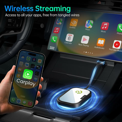 Wireless CarPlay Adapter for Apple iPhone, Converts Factory Wired CarPlay to