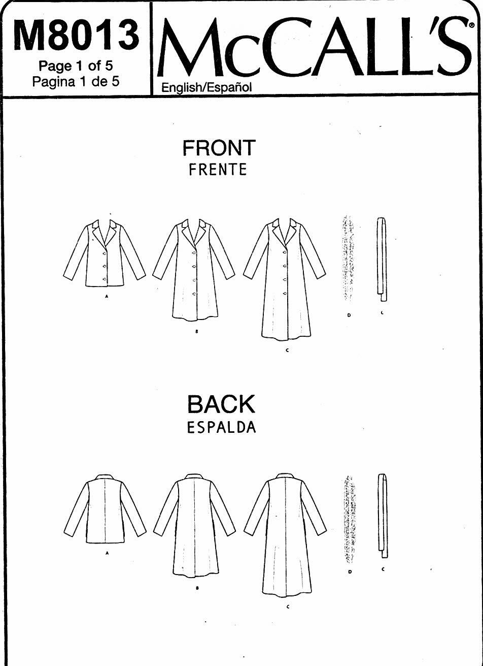 McCall Pattern XS-S-M, Various Colours...
