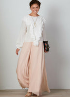 McCall Pattern Women's Loose Fitting Pullover Blouse and Wide Flare Pants Nicole