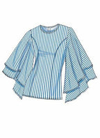 Vogue Patterns Misses' Princess Seam Tops With Flared Sleeve Variations, Green