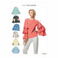 Vogue Patterns Misses' Princess Seam Tops With Flared Sleeve Variations, Green