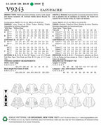 Vogue Patterns Misses' Princess Seam Tops With Flared Sleeve Variations, Green
