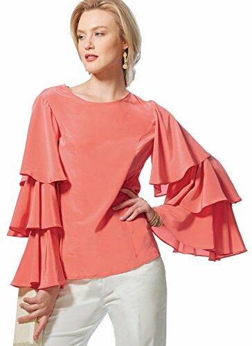 Vogue Patterns Misses' Princess Seam Tops With Flared Sleeve Variations, Green