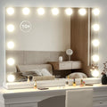 Gvnkvn Vanity Mirror with Lights 24x18 Inch, Lighted Makeup Mirror with 15