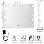 Gvnkvn Vanity Mirror with Lights 24x18 Inch, Lighted Makeup Mirror with 15
