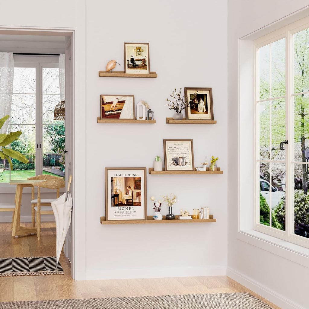 Set of 2 Heimlove Picture Ledge Shelf,48 inch Long Floating Shelves for Wall,