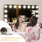 Gvnkvn Vanity Mirror with Lights 24x18 Inch, Lighted Makeup Mirror with 15