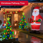 4FT Solar Christmas Tree Christmas Decorations Outdoor, 250 Branch Small Xmas