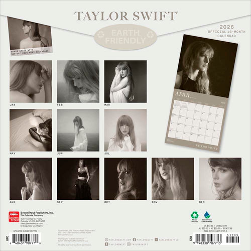 Taylor Swift OFFICIAL | 2026 12 x 24 Inch (Hanging) Monthly Square Wall Calendar