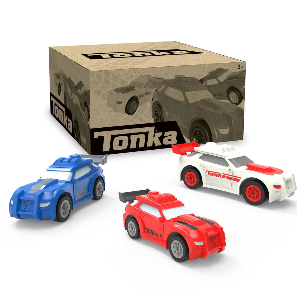 Tonka, 3-Pack Sports Cars– Made with Sturdy Plastic, Friction Powered, Boys and