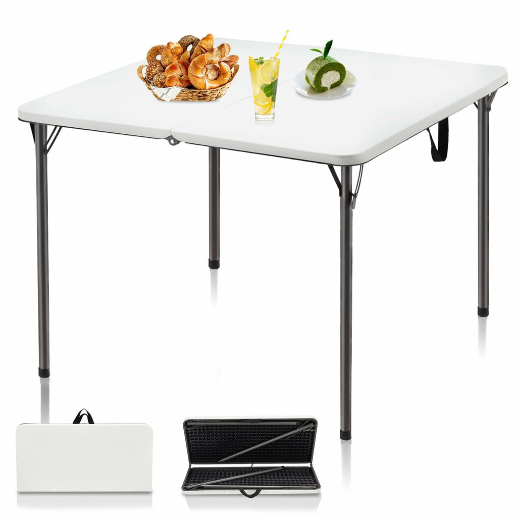 Kasunpul 34" Folding Table, Portable Square Folding Card Table with Collapsible