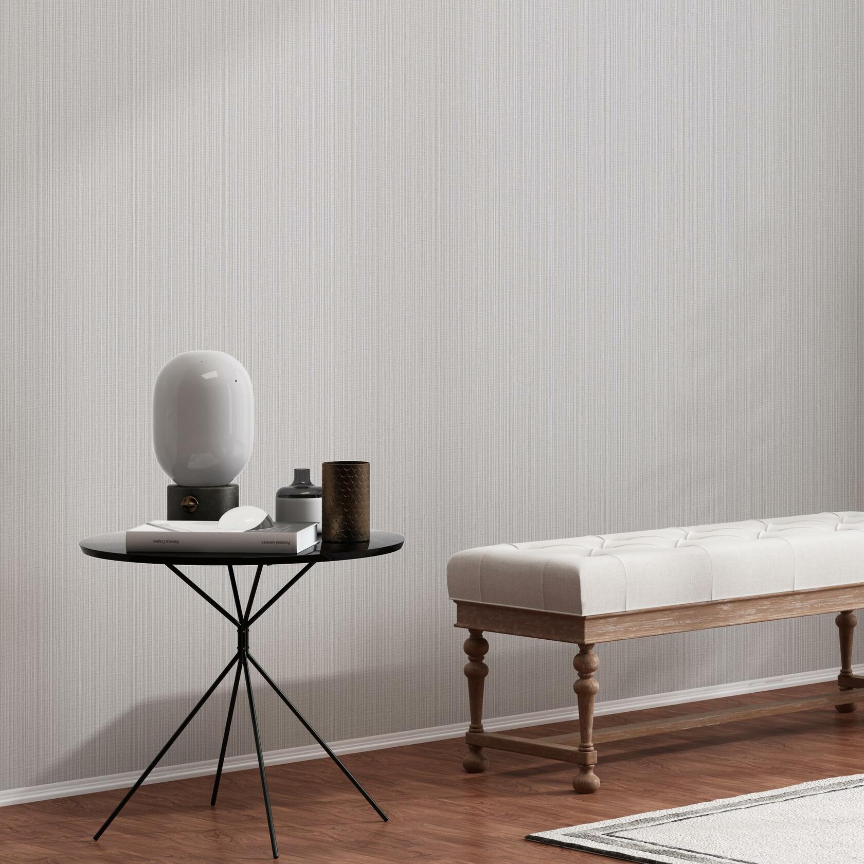 Cozydeco 24"x394" Light Grey Grasscloth Wallpaper Peel and Stick Faux Linen