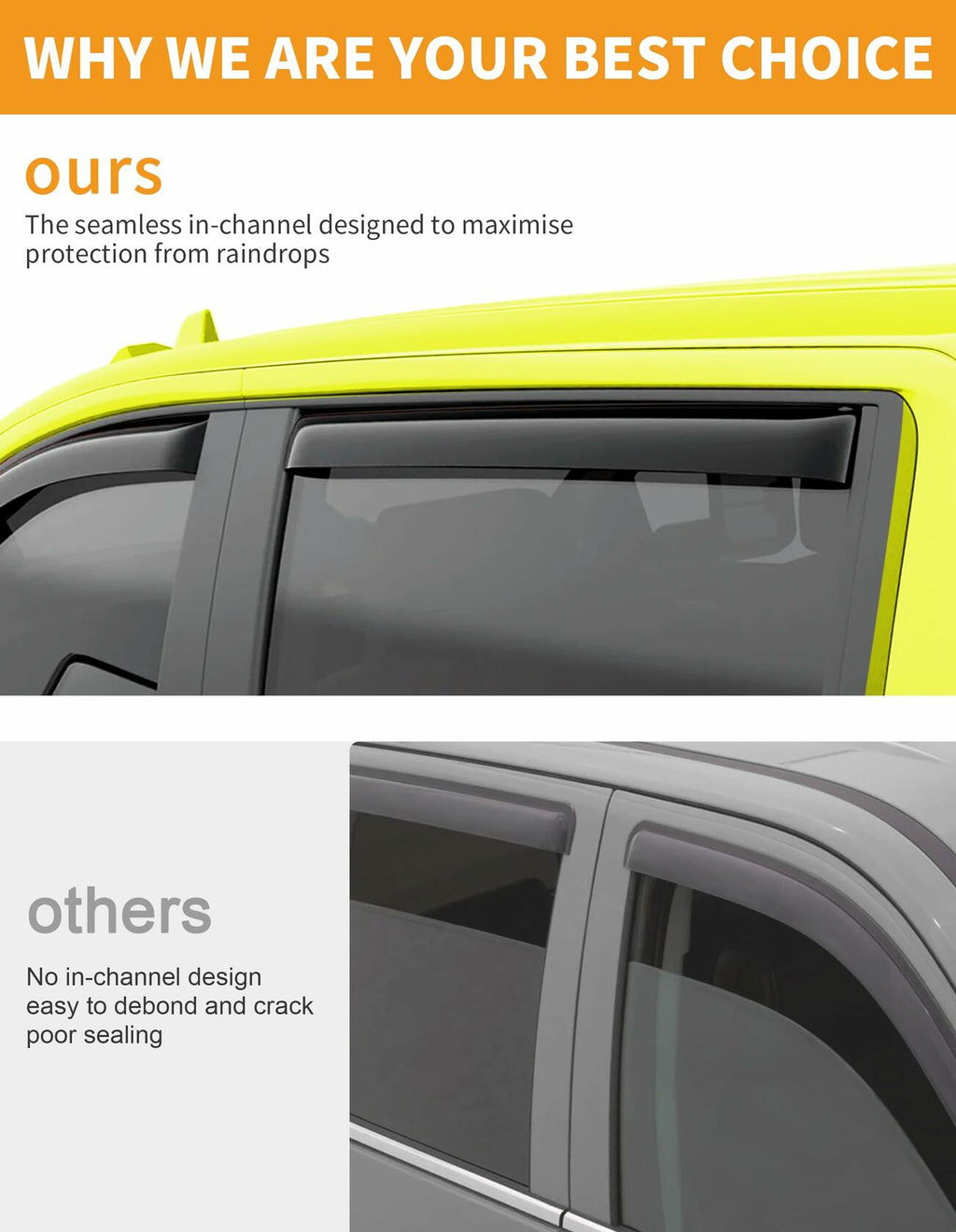 USED - 4 pcs Deejecsun in-Channel Window Rain Guards Fit for Hyundai Tucson 2022